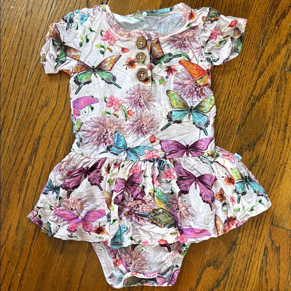 Posh Peanut Floral Butterfly Baby Romper